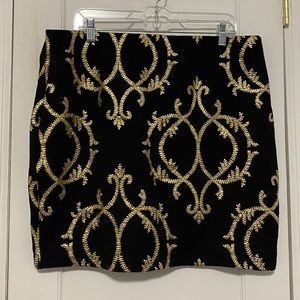 Black and Gold Mini Skirt